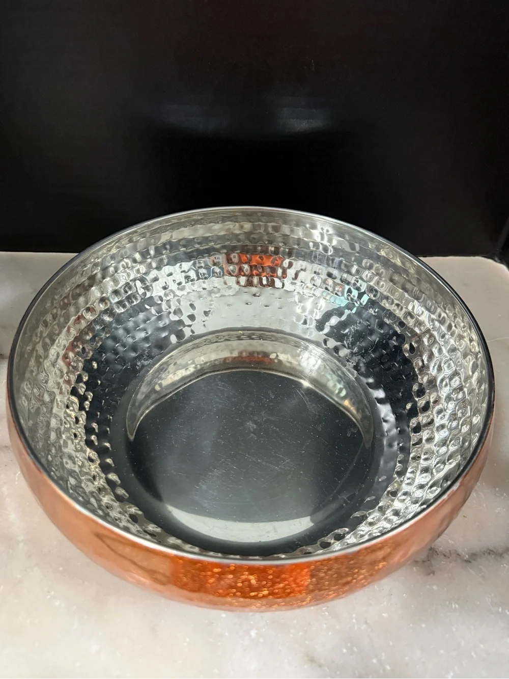 Hammered Copper-Color Decorative Serving Bowl - Home Dining